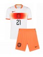 Billige Nederland Frenkie de Jong #21 Bortedraktsett Barn VM 2026 Kortermet (+ Korte bukser)